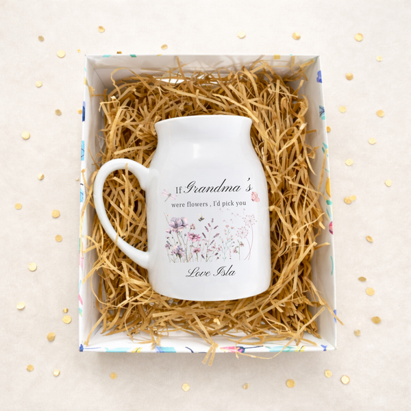 Personalised Mothers Day Vase For Nanny, Grandma Nana