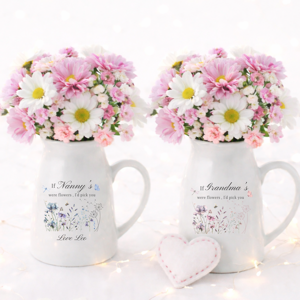 Personalised Mothers Day Vase For Nanny, Grandma Nana