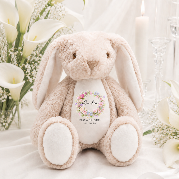 Personalised Flower Girl Wreath Bunny