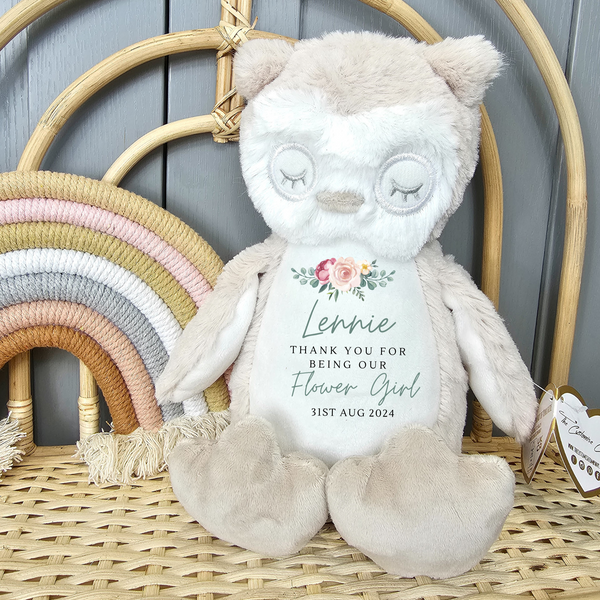 Flower girl teddy bear gift personalised sales