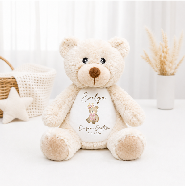 Personalised Bear & Blanket For New Baby