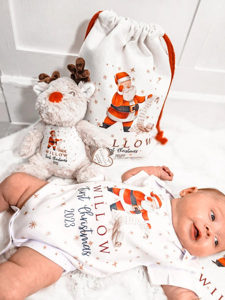 My First Christmas Baby Grow Only,New Baby Christmas Outfit,Santa 1st Xmas Sleepsuit Gift