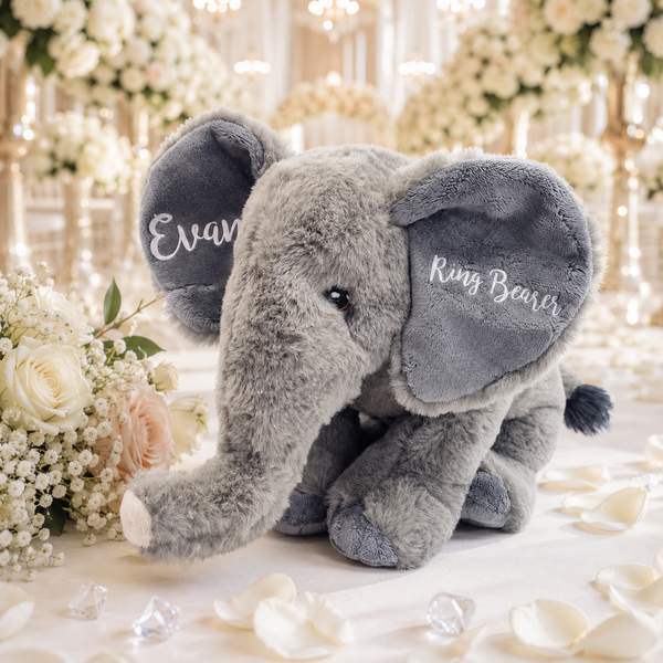 Personalised Eco Friendly Elephant for Ring Bearers (9 Inch)