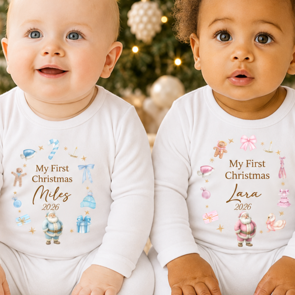 My First Christmas Babygrow – Personalised Baby’s First Xmas Outfit