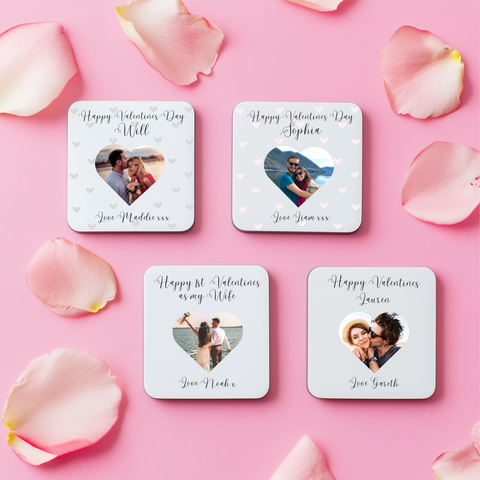 Personalised Photo Coasters For Valentines