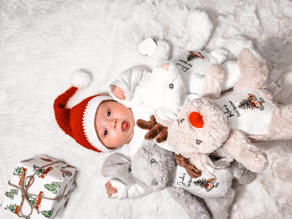 Juguete suave de Navidad de reno personalizado, 1er regalo de Navidad del bebé, regalo de juguete suave de reno