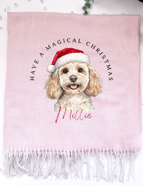 Personalised Christmas Cockapoo Blanket