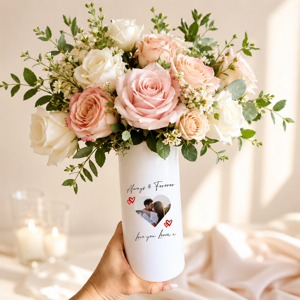 Personalised Photo Vase For Valentines