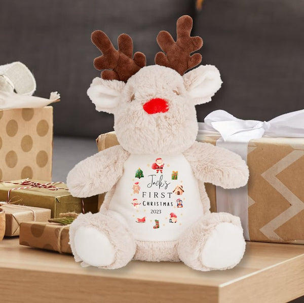 Primera Navidad personalizada para bebé, adorno, cojín y juguete suave, idea de regalo para traje de Navidad para bebé 