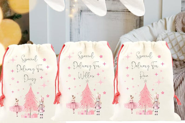 Personalised Nutcracker and Fairy Special Delivery Santa Sack, 1st Christmas Gift Stocking