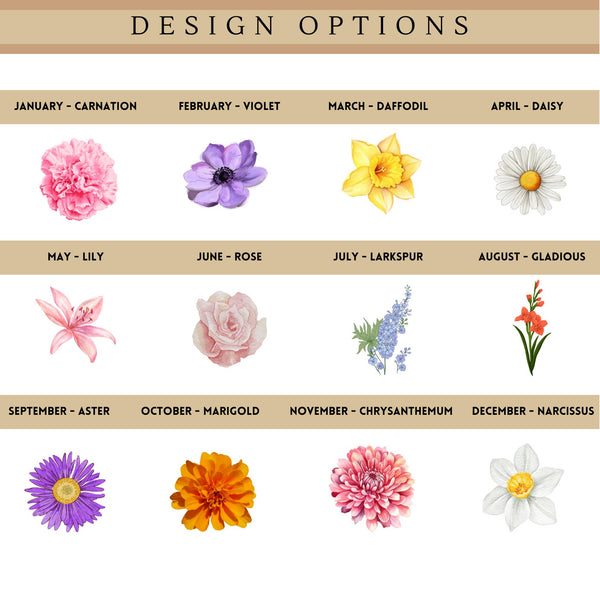 Personalised Birth Flower Bookmark | Name Gift