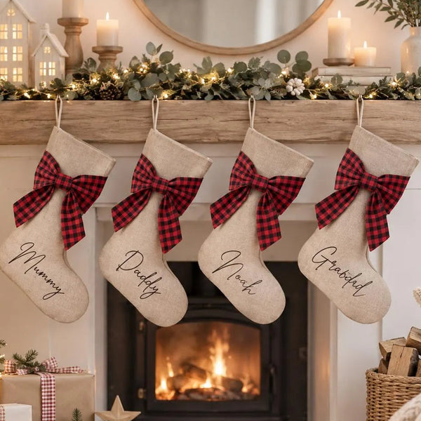 Personalised Jute Christmas Stocking with Custom Name