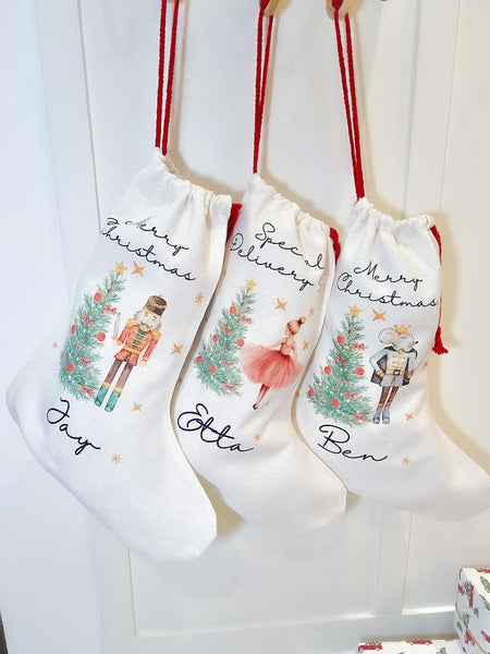 Personalised Christmas Stocking, 2023 Printed Custom Name Stocking Special Delivery Xmas Gift