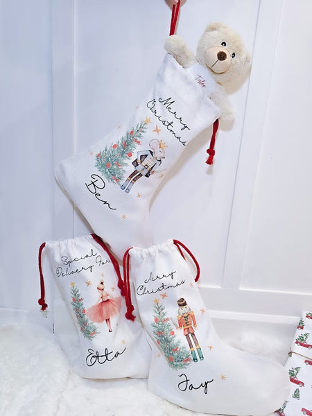 圣诞老鼠圣诞老人卷轴麻袋，定制名字礼物袋特快专递，圣诞礼物