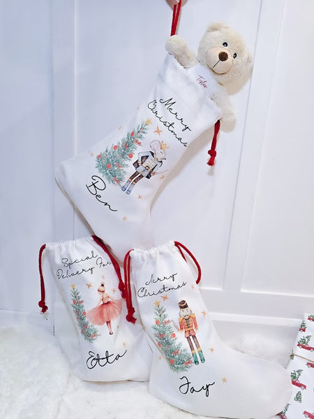 Mouse stocking, Mouse Christmas Stocking, Personalized kids Ballerina mouse stocking, Custom Name Stocking,High Quality Printed  STOCKING