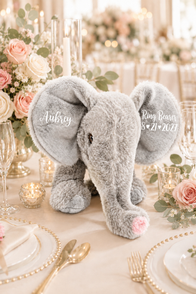 Personalised Eco Friendly Elephant for Ring Bearers (9 Inch)