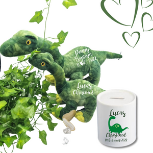 Eco Friendly Green Dinosaur Gift and Moneybox Bundle