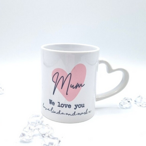 Personalised Heart Handle Mug Gift For Mothers