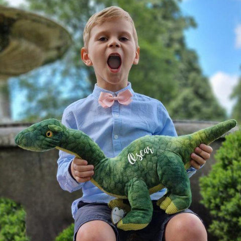 Regalo personalizado para nuevo bebé de dinosaurio ecológico