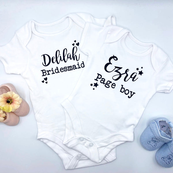 Personalised Baby Grow Bundle for Bridesmaids