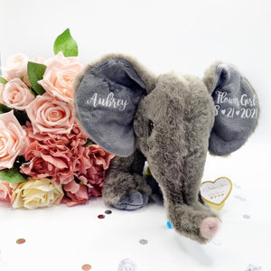 Regalo personalizado de elefante ecológico para regalos de niña de flores