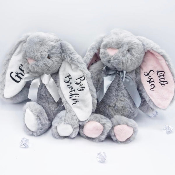 Personalised Grey Brother Bunny Soft Toy