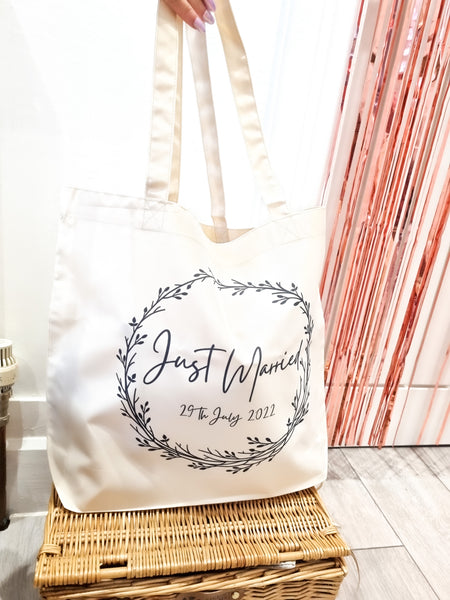 Bolsa de mano personalizada para recién casados