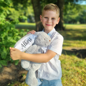 Personalised Eco Friendly 14" Grey Bunny with White Ears