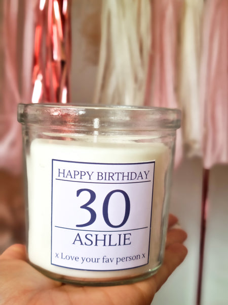 Vela de cumpleaños perfumada personalizada