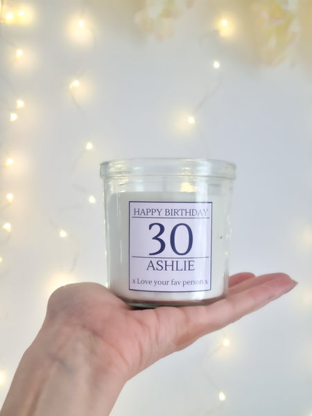 Personalised Scented Birthday Candle