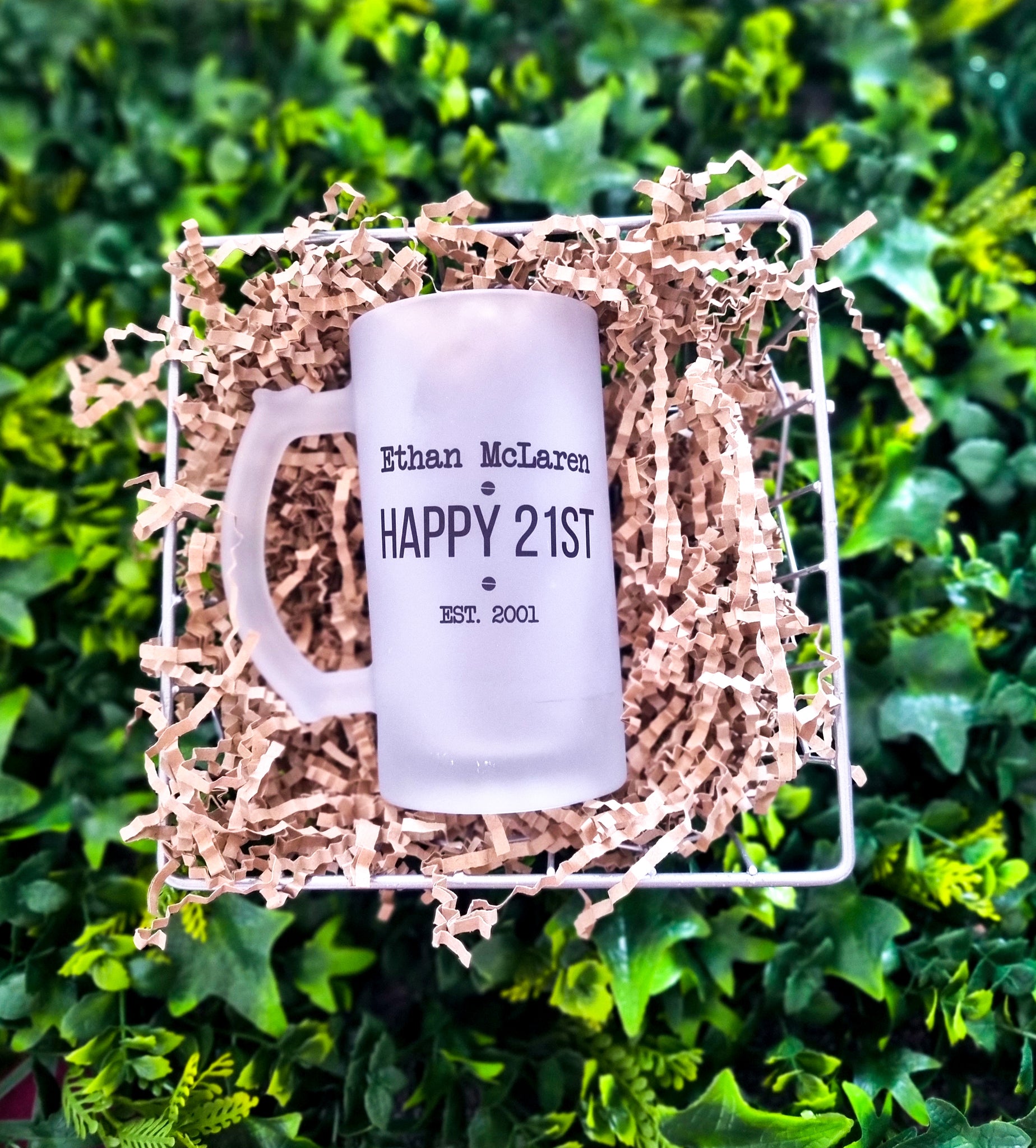 Personalised Beer Stein Glass for 21st Birthday