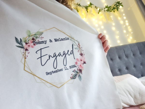 Personalised Cream Engagement Blanket