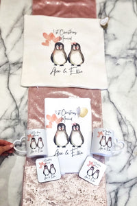 Toalla de té de pingüino personalizada