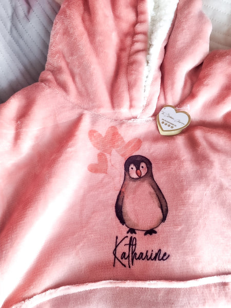 Sudadera con capucha de pingüino personalizada