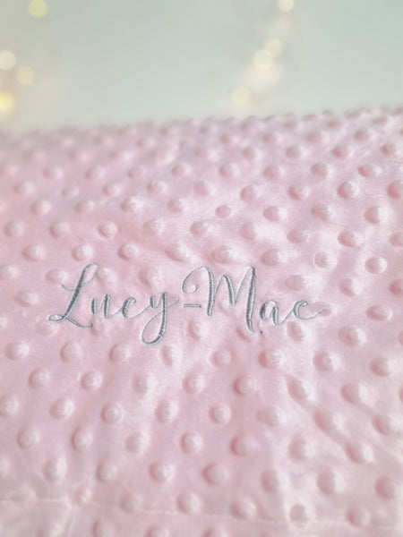 女婴个性化粉色毯子