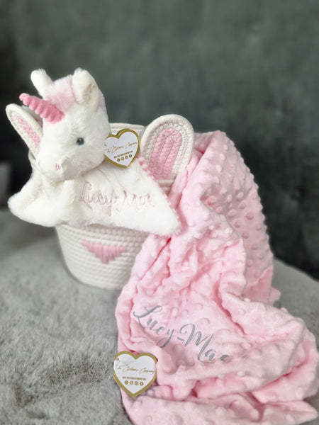 Manta Rosa Personalizada para Bebé Niña