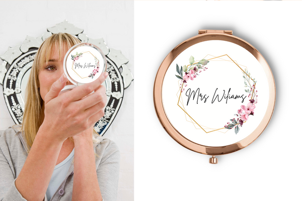 Personalised Compact Mirrors for Maid of Honour