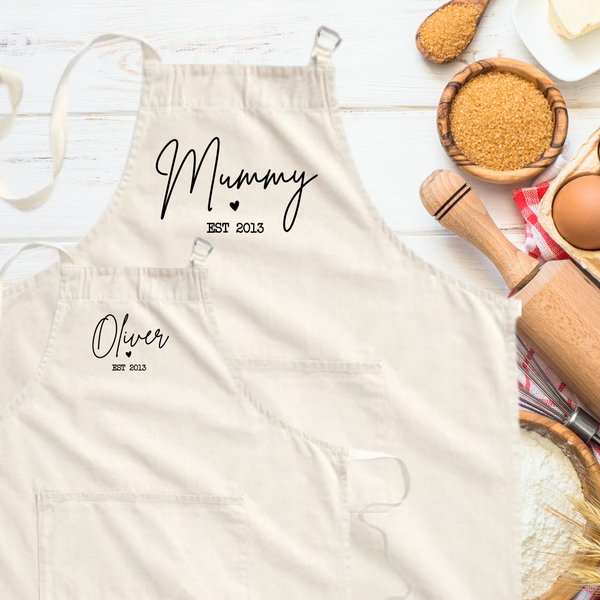 Personalised Natural Cotton Cooking Apron
