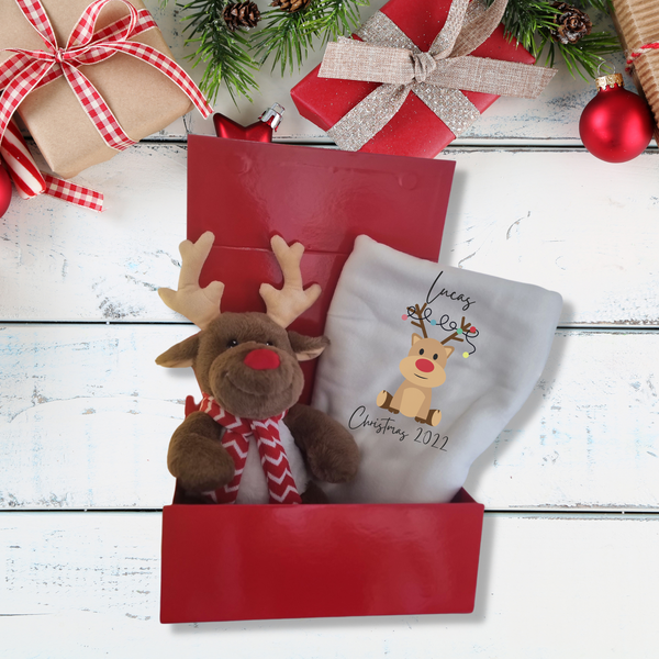 Set de regalo de renos navideños