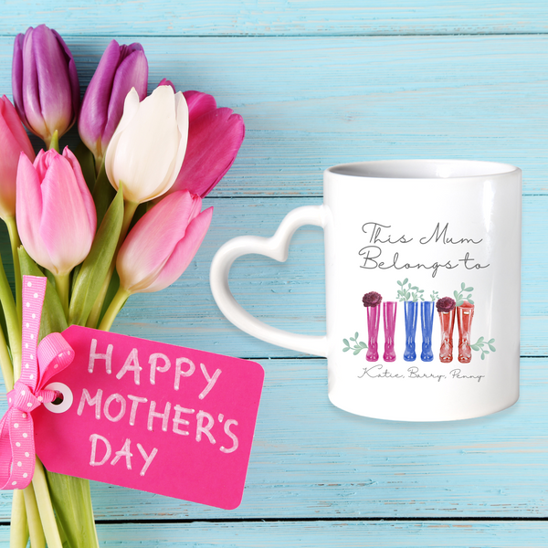 Personalised Wellie Mug For Mothers Day