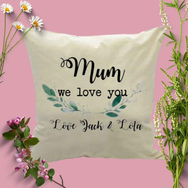 Personalised Botanical Cushion Cover for Mother's Day