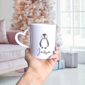 Personalised Penguin Christmas Mug