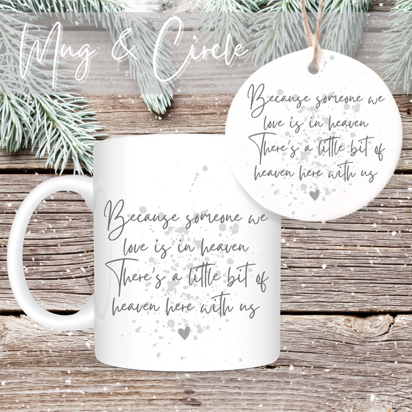Personalised Memorial Gift Crystal Ornament with Mug,Christmas in Heaven Remembrance Gift