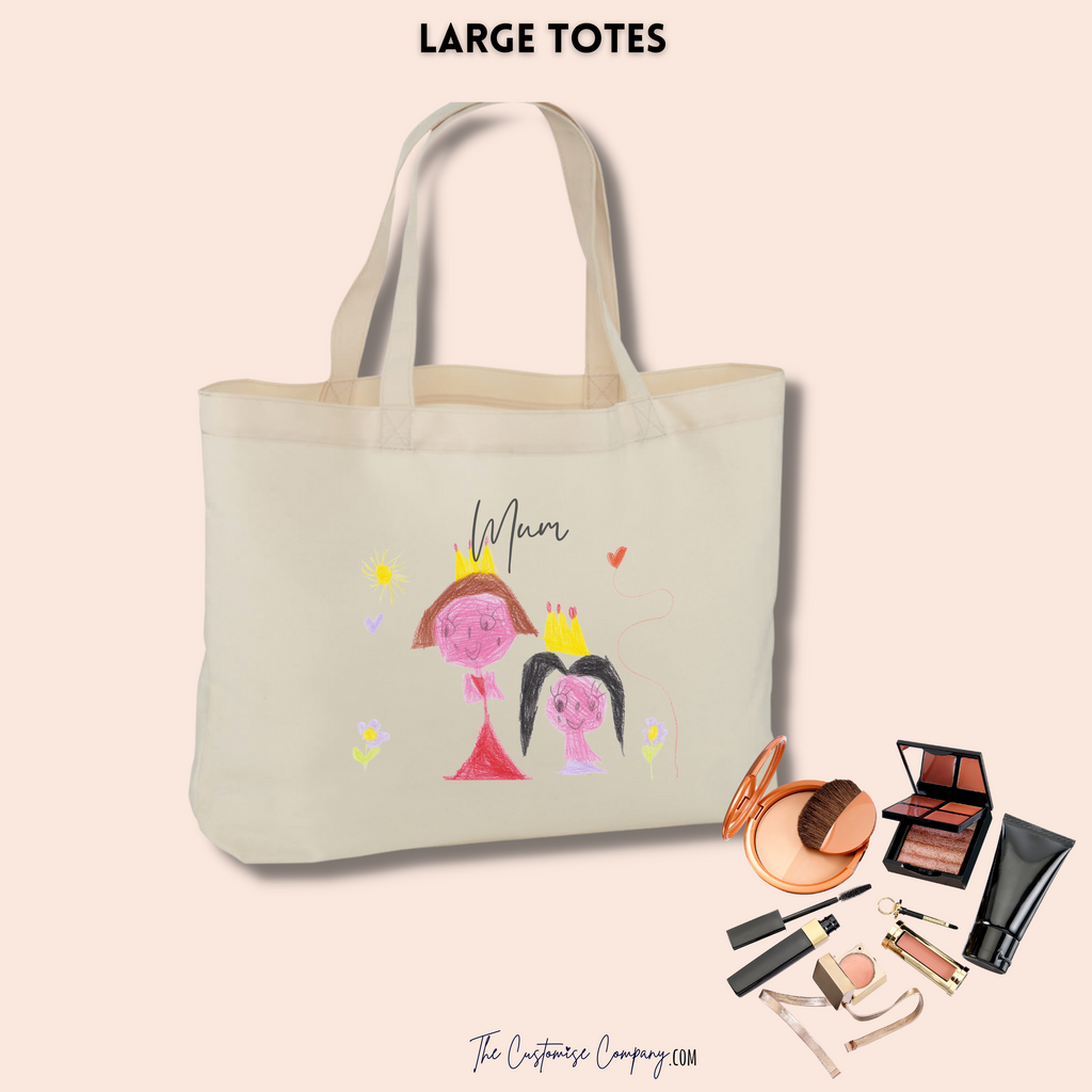 Personalised large tote bag sale