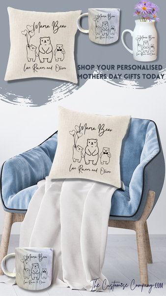 Personalised Bear Cushion Gift For Mothers