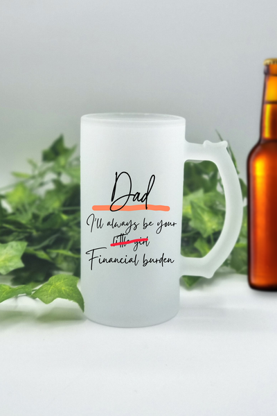 Vaso de cerveza personalizado para papá
