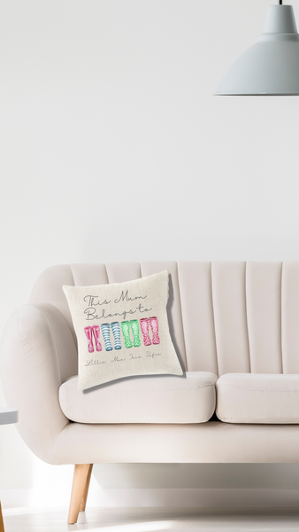 Personalised Wellie Cushion For Mothers Day