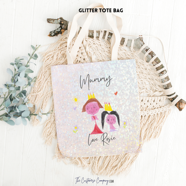 Glitter tote bag on sale