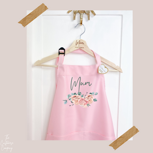 母亲节个性化粉色花朵围裙