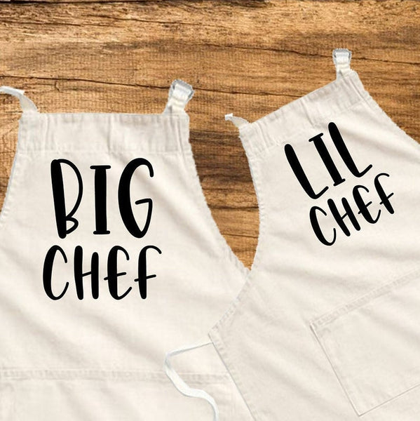 Personalised Big Chef And Lil Chef Aprons